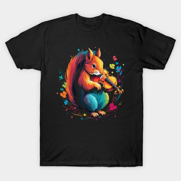 Squirrel Playing Violin T-Shirt by JH Mart